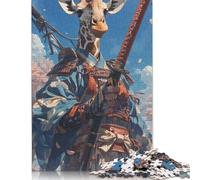 Puzzle da 1000 pezzi Giraffa Samurai Sakura Art Puzzle per adulti Difficoltà Rafforza i rapporti tra i membri della famiglia 1000 pezzi (75x50 cm)