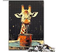 Puzzle da 1000 pezzi Giraffe Art per adulti e adolescenti, giocattoli educativi per l'apprendimento, giochi per famiglie con poster abbinato e foglio di quiz (50x75cm)