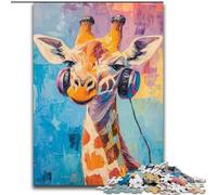 Puzzle da 1000 pezzi Giraffe Art per adulti e adolescenti, giocattoli per l'intrattenimento della famiglia, ideale come regalo per tutta la famiglia (26x38cm)