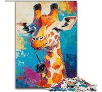 Puzzle da 1000 pezzi Giraffe Art per adulti e adolescenti, gioco stimolante e interazione tra genitori e figli in famiglia (50x75cm)
