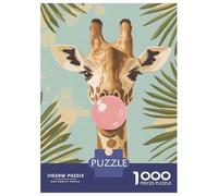 Puzzle Da 1000 Pezzi Giraffe Blowing Bubble Gum Puzzle Per Adulti Gioco Per Famiglie Migliora La Memoria Ideale Come Regalo Per Tutta La Famiglia 38x26cm/1000pcs
