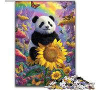 Puzzle da 1000 pezzi Girasole e Panda con gioco interattivo per famiglie, bambini dai 14 anni in su (dimensioni 50x75cm)