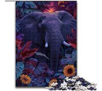 Puzzle da 1000 pezzi Girasole Elefante Puzzle per adulti 1000 Gioco interattivo per famiglie, Decorazione fai da te per la casa, Regalo rompicapo impegnativo (Dimensioni 50x75cm)