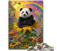 Puzzle da 1000 pezzi Girasole Panda Gioco educativo Sfida Giocattolo Decorazione da parete Regali unici per compleanno e Natale 26x38cm