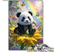 Puzzle da 1000 pezzi Girasole Panda Puzzle difficili per adulti 50X75CM Rompicapo e arredamento per la casa, regalo perfetto per le vacanze