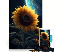 Puzzle da 1000 pezzi Girasole Terra Galassia per adolescenti, gioco di logica e svago, bordo fine, regalo speciale 50x75cm