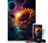 Puzzle da 1000 pezzi Girasole Terra Galassia per adolescenti Puzzle solido Logic Giocattolo Calmo Divertimento Taglio di precisione Articolo di Babbo Natale Desiderio 50x75cm