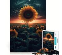 Puzzle da 1000 pezzi Girasole Terra Spazio per adolescenti, gioco di logica e svago, bordi sottili, regalo speciale 50x75cm