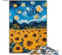Puzzle da 1000 pezzi "Girasoli di notte" di Van Gogh,idea regalo per adulti,modello da assemblare,ideale come regalo per tutta la famiglia,adatto per bambini di età compresa tra 14 e 50 anni