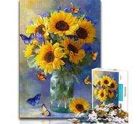 Puzzle da 1000 pezzi Girasoli in un vaso Puzzle da 1000 pezzi per adolescenti gioco stimolante e gioco per famiglie Regali di Babbo Natale segreto (26x38cm)