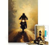 Puzzle da 1000 pezzi "Giro in bicicletta al tramonto" per adolescenti, gioco intelligente per momenti di condivisione, immagine da assemblare, opera d'arte 50x75cm