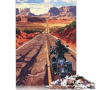 Puzzle da 1000 pezzi "Giro in moto sulla Route 66" Puzzle di carta per adulti e dai 18 anni in su Gioco intellettuale 38x26 cm/1000 pezzi