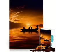 Puzzle da 1000 pezzi "Gita in barca al tramonto" per adolescenti, ideale per stimolare la memoria, calmare la mente e creare un'opera d'arte nitida e da collezione 38x26cm
