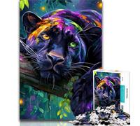 Puzzle da 1000 pezzi Giungla leopardo nero per adolescenti, regalo, gioco educativo, decorazione da parete, compleanno e Natale, 38x26cm