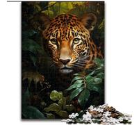 Puzzle da 1000 pezzi "Giungla Leopardo" per adulti, gioco interattivo per famiglie, decorazione fai da te per la casa, stimolante rompicapo regalo (dimensioni 26x38cm)