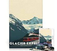 Puzzle da 1000 pezzi Glacier Express Svizzera,incastro perfetto,gioco di logica,regalo,momento di relax,decorazione natalizia da parete (50x75cm)
