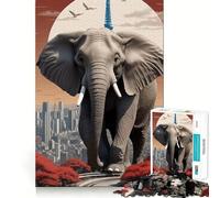 Puzzle da 1000 pezzi "Gli elefanti dominano" per adolescenti, gioco di puzzle che sfida la mente, passatempo rilassante, taglio preciso, regalo adorabile 38x26cm