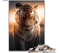 Puzzle da 1000 pezzi "Gli occhi della tigre" in legno, sfida di interazione familiare e di intelletto, sfida di attività per famiglie, 1000 pezzi(50x75cm)