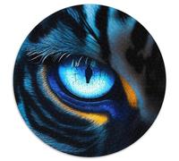 Puzzle da 1000 pezzi "Gli occhi di una tigre", puzzle rotondo in cartone per adolescenti e famiglie, perfetto come decorazione fai da te e come sfida per la mente (dimensioni 67,5x67,5 cm)