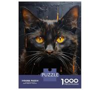 Puzzle Da 1000 Pezzi Glowing Eyes Black Cat Art Print Puzzle Per Adulti Giocattoli Antistress Regali Per Donne Regali Unici Di Compleanno E Altro 52x38cm/1000pcs