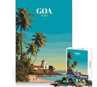 Puzzle da 1000 pezzi Goa,India Poster di viaggio Incastro perfetto Gioco artistico per la mente Regalo Tempo libero Gioco Decorazione natalizia da parete (38x26cm)