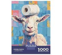 Puzzle Da 1000 Pezzi Goat with Toilet Paper on Head Puzzle Per Adulti Gioco Rompicapo Vacanza A Casa Ammazzare Il Tempo Offerta Come Regalo Per Tutta La Famiglia 70x50cm/1000pcs