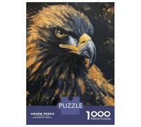 Puzzle Da 1000 Pezzi Gold Black Eagle Painting Puzzle Per Adulti Gioco Rompicapo Decorazione Perfetta Regali Unici Per Compleanno E Natale 52x38cm/1000pcs