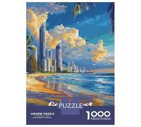 Puzzle Da 1000 Pezzi Gold Coast Australia Beach Skyline Puzzle Per Adulti Gioco Pratico Sfida Difficile Interazione Genitore-figlio 70x50cm/1000pcs