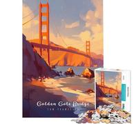 Puzzle da 1000 pezzi Golden Gate Bridge al crepuscolo Sfida di intelligenza Giocattolo avvincente Gioco per famiglie Adatto alle coppie Opera d'arte Regalo (dimensioni 38x52cm)