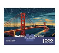 Puzzle Da 1000 Pezzi Golden Gate Bridge at Night Puzzle Per Adulti Giochi Rilassanti Sfida Difficile Divertimento A Casa Attività, 52x38cm/1000pcs