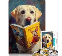 Puzzle da 1000 pezzi "Golden Retriever che legge un libro" per adulti e adolescenti, modelli da assemblare, attività divertenti da fare a casa, regalo di compleanno, regali da viaggio (50x75cm)