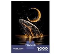Puzzle Da 1000 Pezzi Golden Whale Leaping Under Crescent Moon Puzzle Per Adulti Giocattoli Antistress Analisi E Logica Regali Unici Per Compleanno E Natale 52x38cm/1000pcs