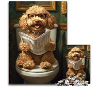 Puzzle da 1000 pezzi, Goldendoodle felice, giochi educativi, con poster abbinato e foglio di quiz per bambini dai 14 anni in su, 50x75cm