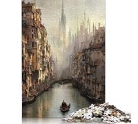Puzzle da 1000 pezzi "Gondole a Venezia" per adulti, regali di Natale, puzzle in legno per adulti, gioco educativo, sfida giocattolo, 1000 pezzi (75x50 cm)