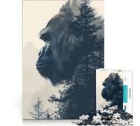 Puzzle da 1000 pezzi Gorilla Double Exposure, gioco per famiglie, attività divertenti da fare a casa, compleanno e Natale 38x52cm