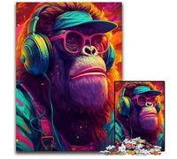 Puzzle da 1000 pezzi Gorilla Hop in cartone, puzzle impegnativo, rompicapo - giocattolo rilassante per adolescenti 26X38CM/10,23x14,96 pollici