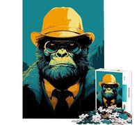 Puzzle da 1000 pezzi Gorilla Mafia Boss Sfida di intelligenza Giocattolo avvincente Gioco rilassante Decorazione perfetta Regalo di Babbo Natale segreto (Dimensioni 38x26cm)