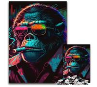 Puzzle da 1000 pezzi "Gorilla Smoke", puzzle per adulti, adolescenti e famiglie, perfetto come decorazione fai da te e sfida rompicapo, 50x75CM/19,68x29,52 pollici.