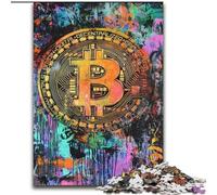 Puzzle da 1000 pezzi Graffiti Bitcoin per adolescenti e adulti, antistress, per trascorrere il tempo libero in casa e per interagire con i genitori (26x38cm)