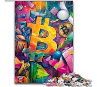 Puzzle da 1000 pezzi Graffiti Bitcoin per adolescenti e adulti, giocattoli per l'intrattenimento della famiglia, ideali come regalo per tutta la famiglia (26x38cm)