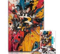Puzzle da 1000 pezzi Graffiti Bitcoin per adolescenti, regali divertenti per famiglie, ideale come regalo per tutta la famiglia, 75x50cm