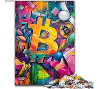 Puzzle da 1000 pezzi Graffiti Bitcoin per adolescenti, regalo di gioco stimolante, ideale come regalo per tutta la famiglia (50x75cm)