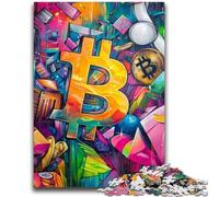 Puzzle da 1000 pezzi Graffiti Bitcoin per adulti e adolescenti, gioco educativo e sfida, ideale come regalo per tutta la famiglia (38x26cm)