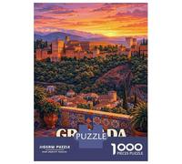 Puzzle Da 1000 Pezzi Granada Spain Alhambra Sunset Puzzle Per Adulti Gioco Rompicapo Decorazione Perfetta Regali Unici Per Compleanno E Natale 52x38cm/1000pcs