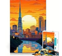 Puzzle da 1000 pezzi,grande città,vettoriale,taglio senza soluzione di continuità,gioco di logica,regalo,gioco casual,Natale,decorazione per la casa (38x26cm)