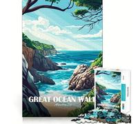 Puzzle da 1000 pezzi Great Ocean Walk Australia Coastal View,pezzo ben tagliato,sfida mentale,gioco rilassante,divertente,opera d'arte natalizia (38x26cm)