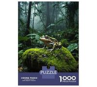 Puzzle Da 1000 Pezzi Green Frog on Mossy Rock Puzzle Per Adulti Giochi Rilassanti Sfida Difficile Divertimento A Casa Attività, 52x38cm/1000pcs