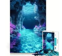 Puzzle da 1000 pezzi "Grotta di cristallo sottomarina" per adolescenti,gioco stimolante per la mente,montaggio sicuro e stabile,divertimento assicurato per tutta la famiglia (38x26cm)