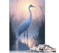 Puzzle da 1000 pezzi "Gru bianca all'alba", difficoltà alta, per adulti, rafforza le relazioni tra i membri della famiglia, 1000 pezzi (38x26 cm)