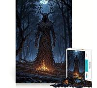 Puzzle da 1000 pezzi "Guardiano della Foresta Mistica" per adulti, ideale come gioco rilassante e antistress, con bordi precisi e un regalo speciale (38x26cm)